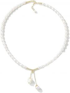 Neeshka Freshwater Baroque Pearl Pendant Necklace for Women and Teen Girls
