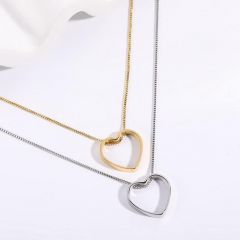 Neeshka Hollow Out Heart Pendant Necklace for Women and Teen Girls