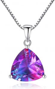 Neeshka S925 Sterling Silver Synthetic Stone Necklace for Women and Teen Girls
