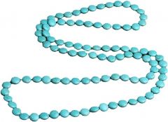 Neeshka Blue Round Turquoise Necklace for Women and Teen Girls